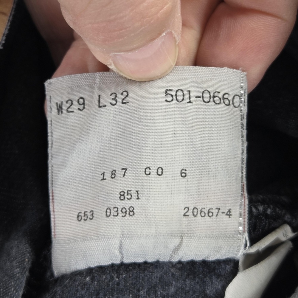 Vintage Levis 501 Jeans Mens Black Regular Straight Made In USA Fits 24x30 - Picture 16 of 16